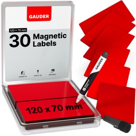 GAUDER Magnetic Dry Erase Labels | Magnetic Labels to write on | Dry Erase Magnets for Classroom, Whiteboard & Blackboard