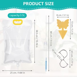Flintronic 4 Stück 3,5L Pflanzen BewäSserungTropfbewässerungsbeutel, Automatische Tropfbewässerungssysteme, mit Verstellbarem Durchfluss Ventilschalter, Kunststoff Bewässerungsgerät, Gelbsticker