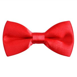 Alizeal Boys Pre-tied Bow Tie Solid Color Fancy Plain Adjustable Party Birthday Kids Bow Tie, Red