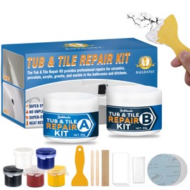 Porcelain Repair Kit, Fiberglass Tub and Tile Repair Kit Quick Repair Bathtub, Ceramic, Toilet, Tray, Resin, Marble Shower Sink, Acrylic Quartz, Super Adhesion to Fix Cracks Chips (Blue)