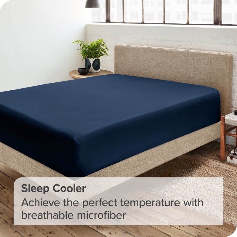 Bare Home Fitted Bottom Sheet Small Double - Premium 1800