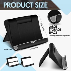 Copkim 100 Pieces Business Card Holder Business Card Display Bulk Black Plastic Card Stand Name Card Holder Stand Business Card Organizer for Desk Office Supplies, Fits 50 Business Cards