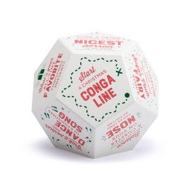 DEMDACO Holiday Games & Activities Classic White, Red 3.5 x 4.5 Inch Foam Christmas Party, Festive Fun, 12 Sided Dice Game, Holiday Happy Hour