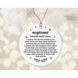 Engineer Christmas Ornament, Engineer Definition Dictionary Gift, for Engineers, Best Engineer Ever Ornament, Christmas Ornament Gift for Engineer Retirement Printed on Both Sides