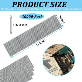 AYAYGD 18 Gauge Brad Nails 1-3/16", Heavy Duty 18GA Galvanized Brad Nails, 18 Gauge Straight Pin Nailers for Pneumatic, Electric Brad Nailer Gun-10000 Counts