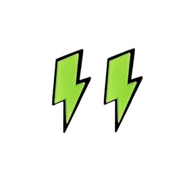 Multicolor 80s Neon Earrings for Women Retro Acrylic Small Lightning Bolt Dangle Earrings 80's Party Costume Accessory (green)