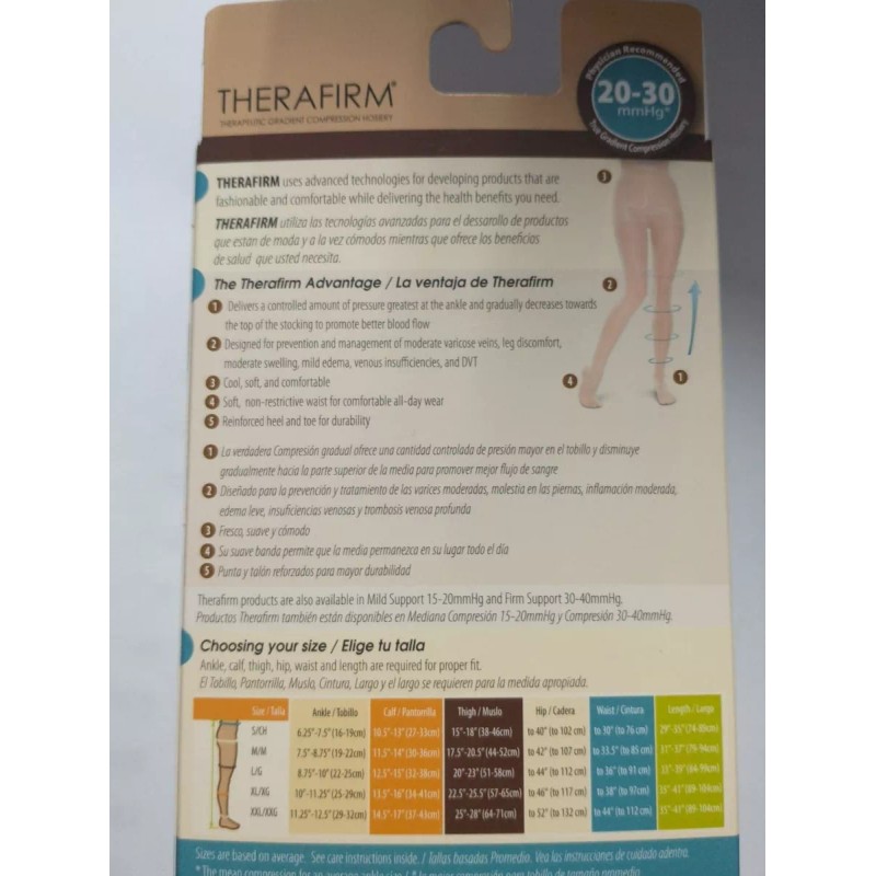 Pantimedias De Alta Compresión 20-30mmhg Marca Therafirm