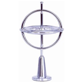 Gyroscope Nostalgic Pack Antigravity Gyroscope Metal Balance Toy Bright Decompression Toy Stress Relief Time Killing Focus Emotional Stabilization (Silver)