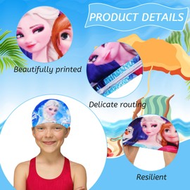 RosyFate Girls' Swimming Cap, Pack of 2, Swimming Cap, Children, Tear-Resistant & Elastic, Swimming Caps for Children, Swimming Cap Children