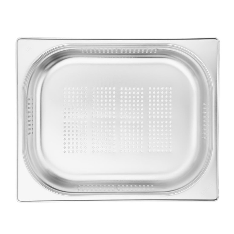 Vogue Stainless Steel Perforated 1/2 Gastronorm Tray 4 Litre /