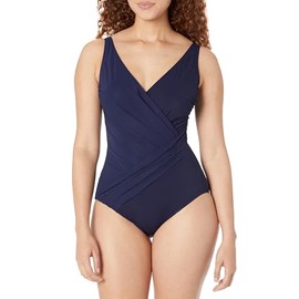 Gottex Women's Standard Lattice Surplice One Piece, Navy