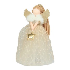 Christmas Tree Angel Topper Christmas Tree Fairy Topper 1pc Christmas Tree Decorations Xmas Crafts for Home Holiday Party (Gold)