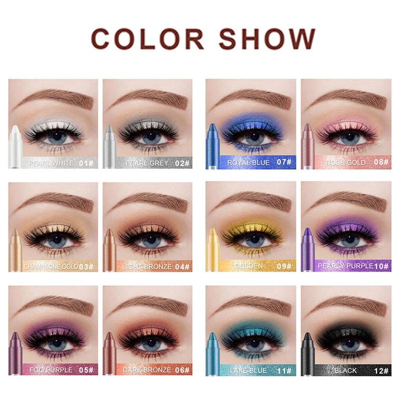 Dual-Purpose Eyeshadow & Eyeliner Pencil with Built-in Sharpener, Long-Wear Smudge-Proof