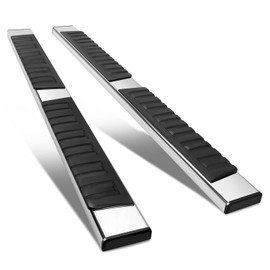 DNA MOTORING 6.75" Wide Side Step Flat Running Boards Side Step Bars Compatible with 19-25 Silverado Sierra 1500 20-25 Silverado 2500HD 3500HD Extended Cab, STEPB-A-0011