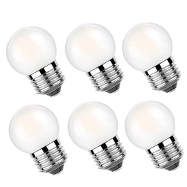 LDCHIUEN G40 Low Watt LED Light Bulbs 1.5W Soft Warm White 2700K G14 LED Globe Bulb 15 Watt Equivalent Lights Bulb E26, Night Light for Bathroom, Bedroom, 150 Lumen, 90+ Ra 120V 6Pack