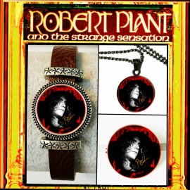 LED ZEPPELIN ROBERT PLANT AUTOGRAPHED  BRACELET NECKPIN