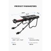 Universal Adjustable Aluminum Alloy Bike Rear Rack Heavy Duty 220lb