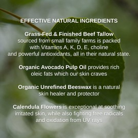 Shwally Primal Baby Bootie and Nipple Balm, The West Coast Original, 100% Grass Fed Tallow, Calendula Flowers and Protective Beeswax, Pregnancy and Nursing Safe, Unscented, for All Skin Types