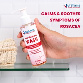 Grahams Natural Anti Redness Face Wash for Rosacea - Facial Cleanser for Redness-Prone, Sensitive Skin (1 x 125ml)