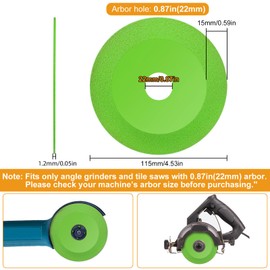 SUNJOYCO 5 PCS Glass Cutting Disc for 4-1/2 Inch Angle Grinder, 4.5 Inch Diamond Saw Blade Wheel, Ultra-Thin Rock Slab Grinding Disc, Ceramic Tile Cutter Blade with 0.87Inch Arbor