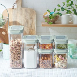 Toffy K-KU21-M-PA Slim Food Canister with Lever Storage Container, Airtight, 4 Sizes, Retro Color, Cute