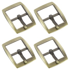 sourcing map Metal Roller Buckle, 4Pcs 0.63 Inch Single Prong Belt Buckle Square Center Bar Buckles for Leather Craft Accessories Belt, Bronze