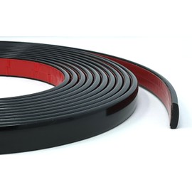 1" x 24' Colored Squared Body Side Molding and Trim for Cars, Trucks, and SUVS (Super Black)