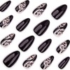 RikView Almond Press on Nails Medium Acrylic Nails Black Nails