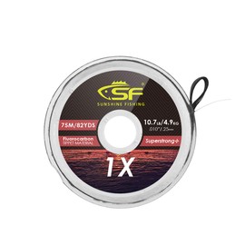 SF Clear Fluorocarbon Tippet Line with Holder Fly Fishing Tippets Leaders Trout Line 75M # 2X