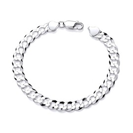 Old English Jewellers 925 Sterling Silver MEN'S Solid Curb Bracelet 8mm Width - GENTS