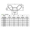 AERZETIX - C58241 - set of 5 nuts with wings