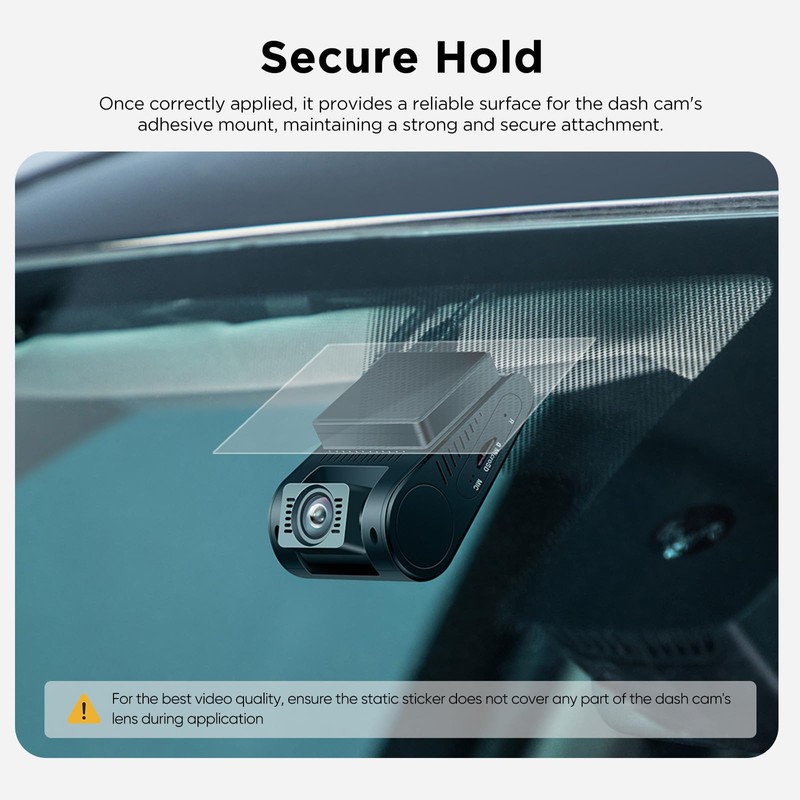 VIOFO 4 x Transparent Plastic Static Windshield Sticker, Compatible with