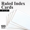 BAZIC Ruled Index Cards 3" X 5" 100 Count, White