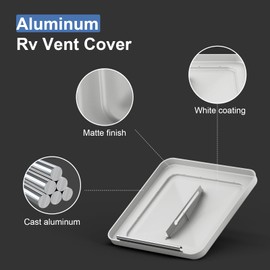 Golysoa Aluminum RV Vent Cover 14"x14" - Universal Roof Vent Replacement for Trailers, Campers, Motorhomes - Durable White Skylight Lid (1-Pack)