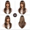 Esmee Long Straight Brown Wigs for Women with Fringe Natural