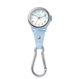 Nursery 1159268A Simple Carabiner Luminous Watch, Inverted Dial, Nurse Watch, Nurse Goods, Nursing, Medical, Blue