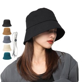 KURASHI SOUDOU Small Face Washable Bucket Hat, Full Light Blocking, UPF 50+, Deep UV Protection, Women's, Summer, Includes Chin Strap for Bicycles, 100% Cotton, Foldable, Sun Hat, Ultra Lightweight