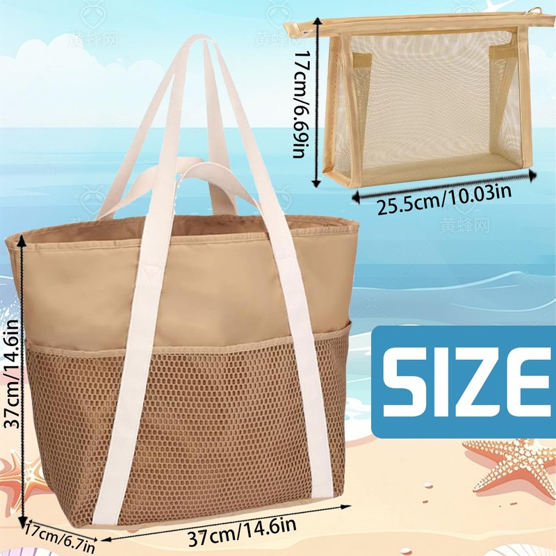 LUKIUP Family Beach Bag, XL Swimming Bag with Mini Swimming