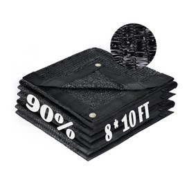 LOVE STORY 8x10FT 90% Black Garden Shade Cloth, Sun Shade Cover Net Mesh Tarp with Grommets, Sunblock Net for Garden,Greenhouse,Plants and Patio