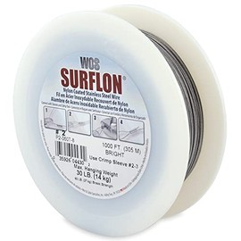 Wire & Cable Specialties Surflon Nylon Coated Stainless Steel Crimping Picture Wire, Size #2, Max Load 30 pounds, 1000 Foot Roll