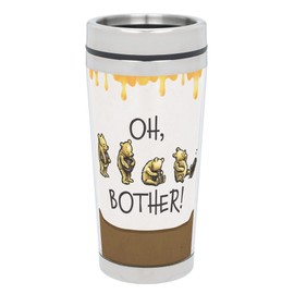 Elanze Designs Oh, Bother! Pooh Classic Yellow Bear 16 Ounce Stainless Steel Travel Tumbler