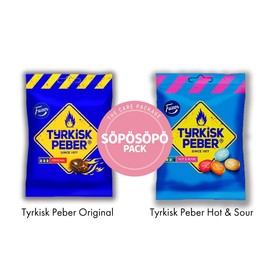 Fazer Tyrkisk Peber Original 150g and Tyrkisk Peber Hot & Sour 150g set SÖPÖSÖPÖ Pack Variety 2 Pack Care Package Treats Gift Basket Boxes Pack