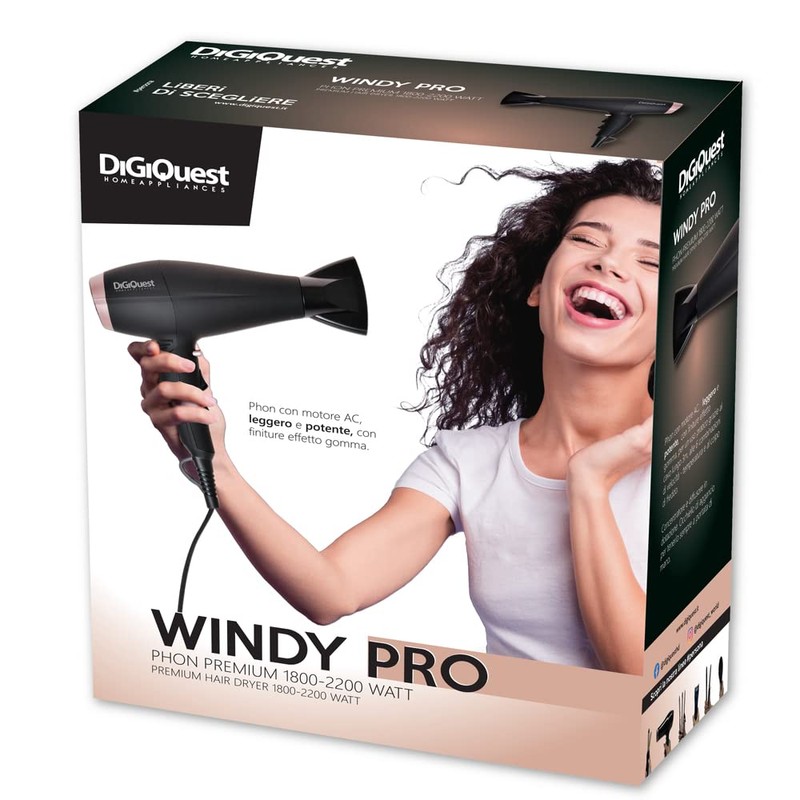 WINDY PRO FÖN 1800-2200 W MAX Mains motor