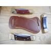 Cross Draw Buffalo leather knife sheath Golden Brown. fits a