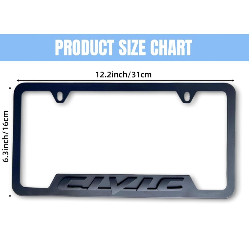 2PCS License Plate for Civic Premium Car License Plate Bracket