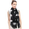 Lina & Lily Rabbit Bunny Print Women's Scarf Oversize (Black)(Size: