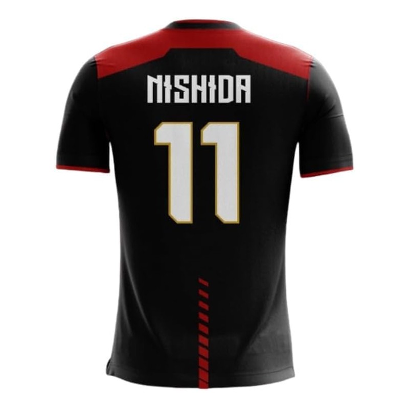Nishida Volleyball Jersey with #11, White and Red, Japan National