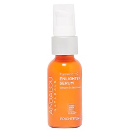 Andalou Naturals Turmeric + Vitamin C Enlighten Serum | Illuminating Face Treatment for Uneven Tone & Sun Damage | With Turmeric and Fruit Stem Cells | 1.1 fl oz