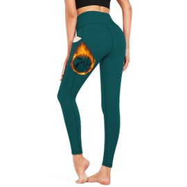 Fengbay High Waist Fleece Lined Leggings Thermal Warm Yoga Pants with Pockets Workout Pants