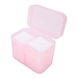 YUYTE 2 Grids Nail Storage Box Case Makeup Organizer Holder Nail Polish Remover Pad Suitable For Home Salon[Pink]